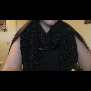 Black soft knit scarf